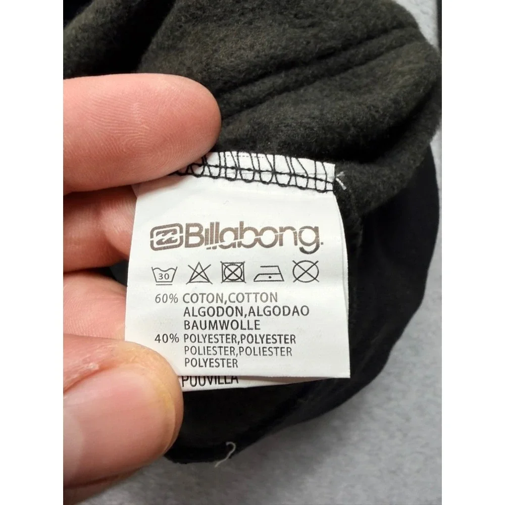 Billabong Mens Full Zip Graphic Hoodie Black Surf Est 1973 Sweatshirt Medium